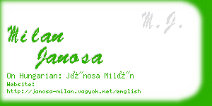 milan janosa business card